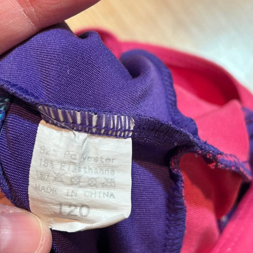 Girls Purple Sparkle Long Sleeve Gymnastics Leotard Pink Blue‎ Glitter Size 120